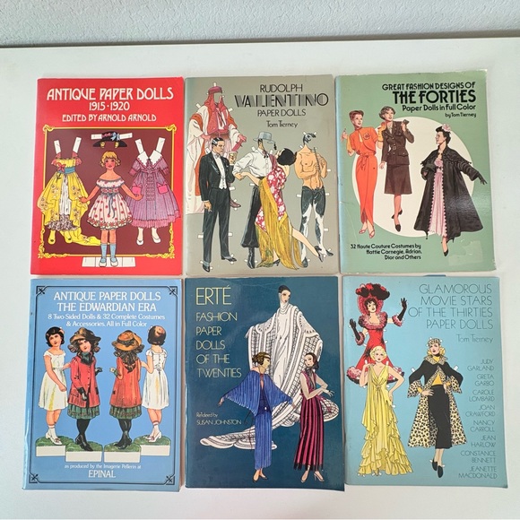 Lot of 6 Paper Doll Books Tom Tierney in Full Color Uncut - Picture 1 of 2